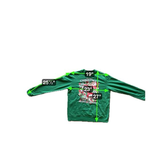Fifth Sun Ugly Christmas Sweater Womens XL Kitty Cats Holiday Party Green Tree - Picture 6 of 6
